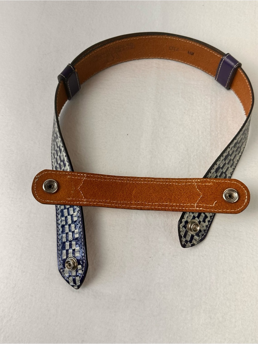 Beaded Southwestern Accent Belt in Navy and Red - Picture 5 of 10